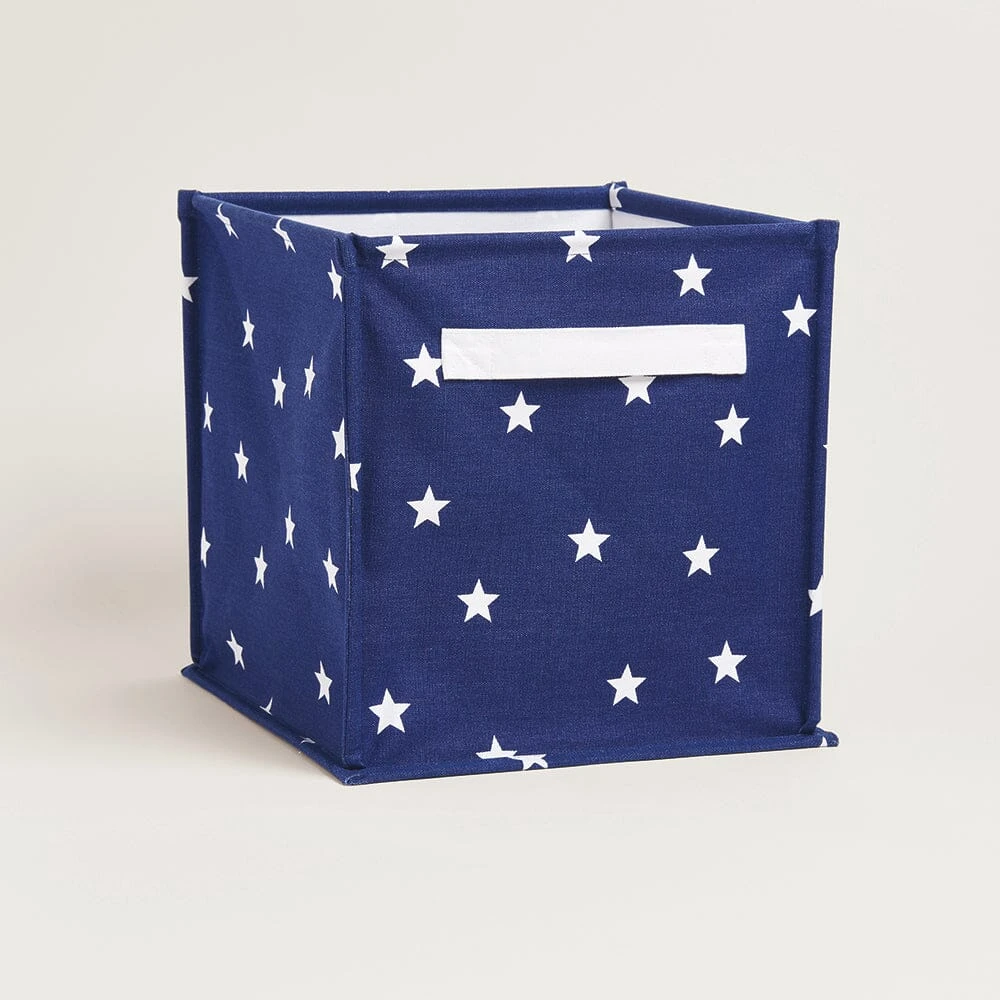 Canvas Storage Cube, Navy Stardust 4 Canvas Storage Cube, Navy Stardust - Image 2