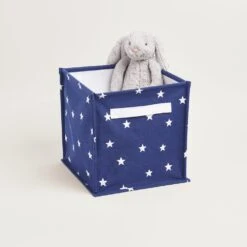 Canvas Storage Cube, Navy Stardust