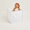 Canvas Storage Cube, White -Great Little Trading Co L0250WHI CANVAS STORAGE CUBE WHITE NaturalBG 02