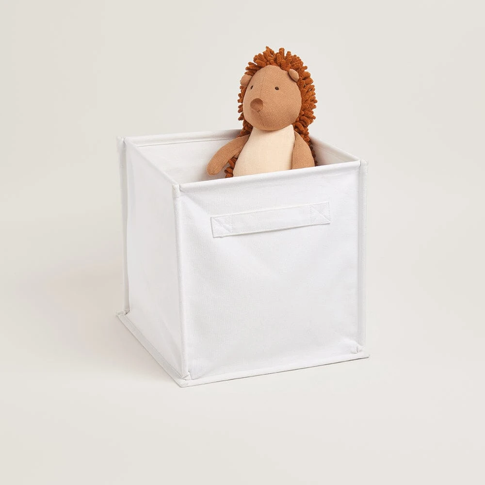 Canvas Storage Cube, White 3 Canvas Storage Cube, White