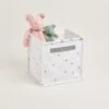 Canvas Storage Cube, White Scattered Stars -Great Little Trading Co L0250WSS CANVAS STORAGE CUBE WHITE SCATTERED STARS NaturalBG 02