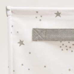 Canvas Storage Cube, White Scattered Stars -Great Little Trading Co L0250WSS CANVAS STORAGE CUBE WHITE SCATTERED STARS NaturalBG 03