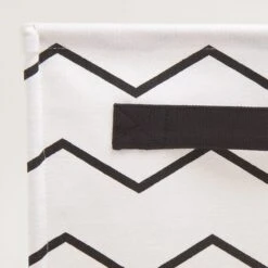 Canvas Storage Cube, Zigzag -Great Little Trading Co L0250ZIG CANVAS STORAGE CUBE ZIGZAG NaturalBG 03