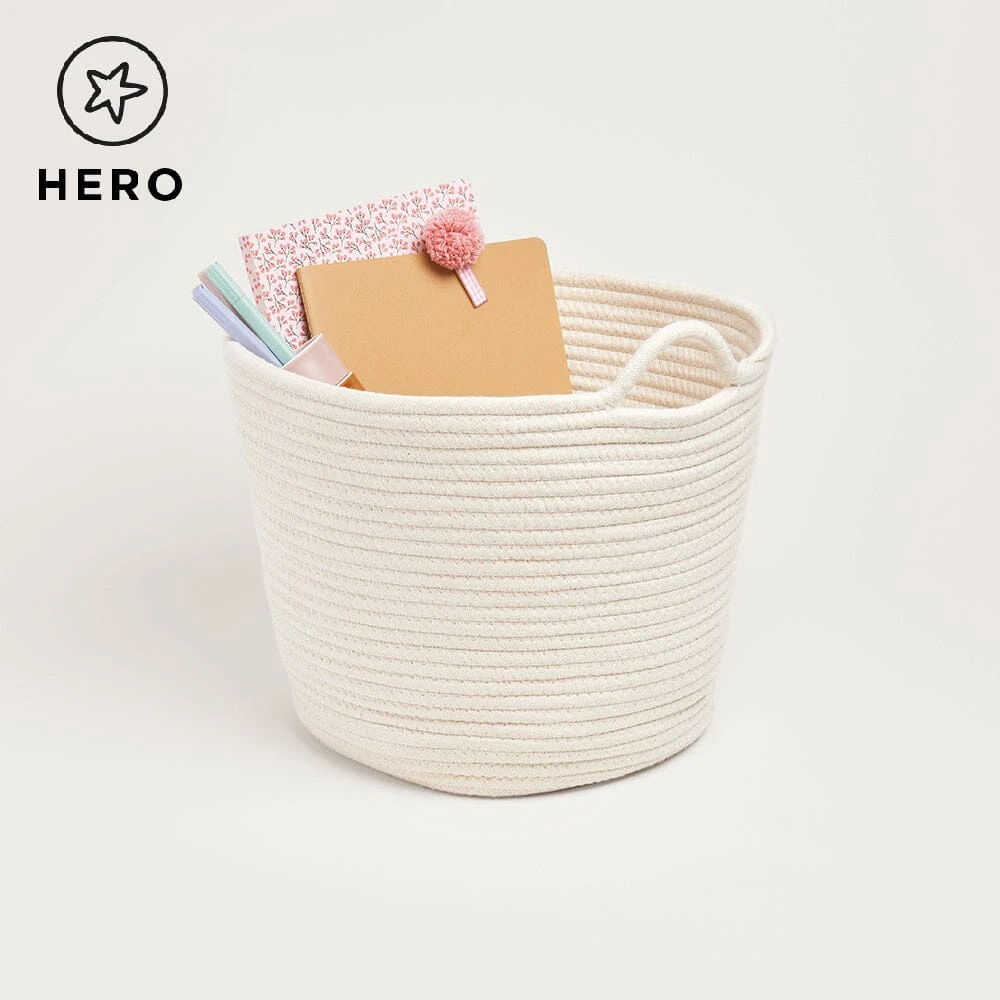 Rope Storage Basket, Ivory 3 Rope Storage Basket, Ivory
