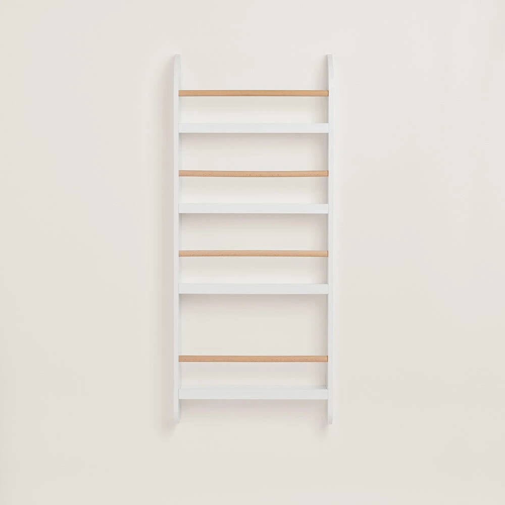 Greenaway Narrow Bookcase, White/Natural 6 Greenaway Narrow Bookcase, White/Natural - Image 4