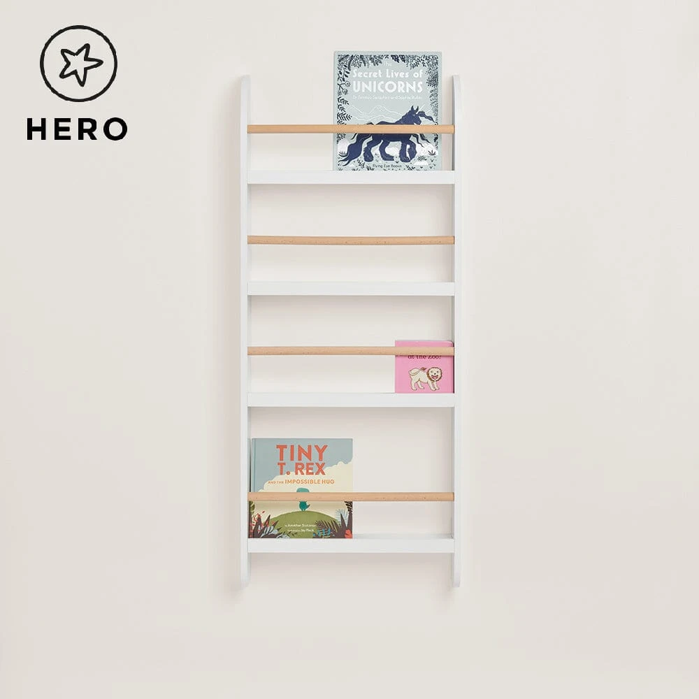 Greenaway Narrow Bookcase, White/Natural 5 Greenaway Narrow Bookcase, White/Natural - Image 3