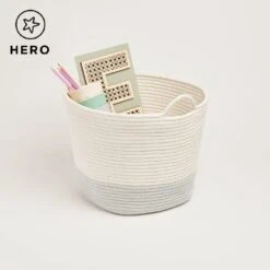 Rope Storage Basket, Ivory & Sage