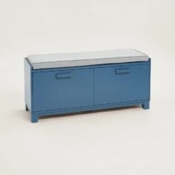 Blake Storage Bench, Ocean Blue -Great Little Trading Co L5127 WASHABLE BENCH CUSHION GREY CO 02 NaturalBG
