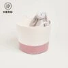 Rope Storage Basket, Ivory & Rose Pink -Great Little Trading Co L5203 ROPE HERO