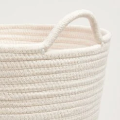 Rope Storage Basket, Ivory & Rose Pink -Great Little Trading Co L5203 ROPE STORAGE BASKET IVORY AND ROSE PINK NaturalBG 03