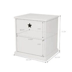 Star Bright Bedside Table, Bright White 14 Star Bright Bedside Table, Bright White -Great Little Trading Co L5353 6