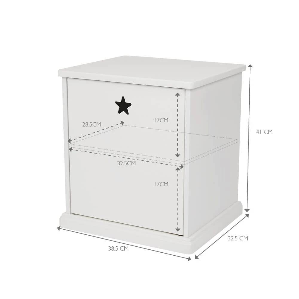 Star Bright Bedside Table, Bright White 8 Star Bright Bedside Table, Bright White - Image 6