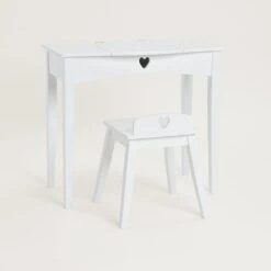 Sweetheart Dressing Table & Stool, White -Great Little Trading Co L5417 SWEETHEART DRESSING TABLE STOOL WHITE NaturalBG 02