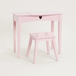 Sweetheart Dressing Table & Stool, Chalk Pink -Great Little Trading Co L5507 SWEETHEART DRESSING TABLE STOOL BLOSSOM PINK NaturalBG 02 4f52e16a 43a6 4e77 b370 1e3cc520b4fc