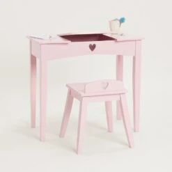 Sweetheart Dressing Table & Stool, Chalk Pink -Great Little Trading Co L5507 SWEETHEART DRESSING TABLE STOOL BLOSSOM PINK NaturalBG 04 4f7e7b99 03bc 4e35 9fd3 8a5ca162b776
