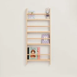 Greenaway Narrow Bookcase, Natural -Great Little Trading Co L5526 NATURAL GREENAWAY NARROW BOOKCASE CO 02 NaturalBG