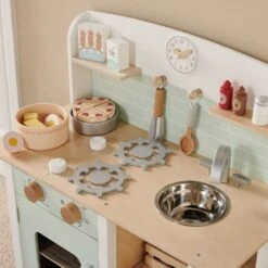 Let's Bake Wooden Play Kitchen Set, Mint 16 Let's Bake Wooden Play Kitchen Set, Mint -Great Little Trading Co L5550 LETS BAKE PLAY KITCHEN MINT CO B