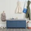 Blake Storage Bench, Ocean Blue -Great Little Trading Co L5556 BLAKE STORAGE BENCH OCEAN BLUE HERO KIDS GREY CUSHION SQUARE