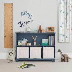 Blake Storage Shelf Unit, Ocean Blue -Great Little Trading Co L5557 BLAKE STORAGE SHELF UNIT OCEAN BLUE BEDROOM HERO3 SQUARE