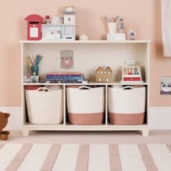 Rope Storage Basket, Ivory And Terracotta -Great Little Trading Co L5605 ROPE STORAGE BASKET IVORY AND RUST 01