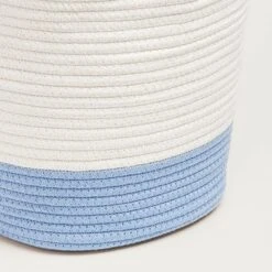 Rope Storage Basket, Ivory And Cornflower Blue -Great Little Trading Co L5606 ROPE STORAGE BASKET IVORY AND BLUE NaturalBG 04