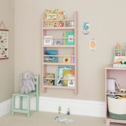Greenaway Narrow Bookcase, Chalk Pink