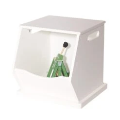 Single Stacking Wooden Toy Storage Trunk, Bright White -Great Little Trading Co g2283whi 20