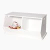 Double Stacking Wooden Toy Storage Trunk, Bright White -Great Little Trading Co g2287whi 1