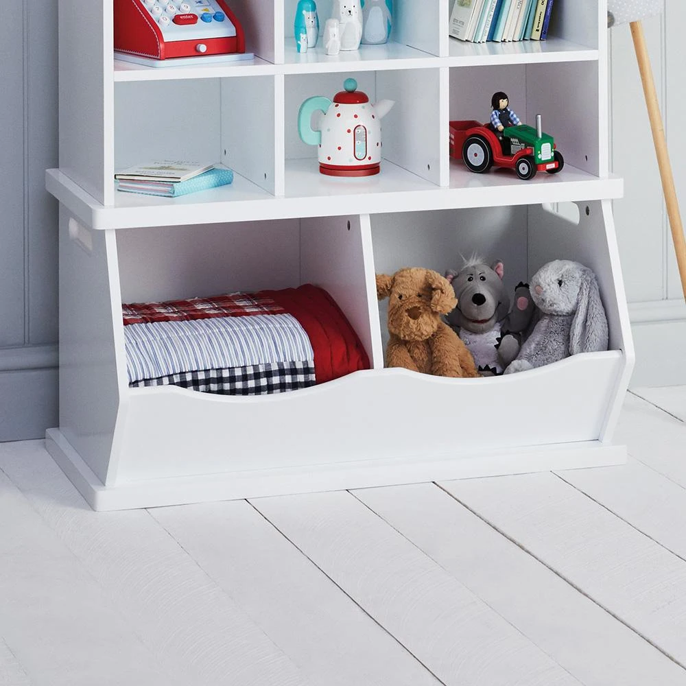 Double Stacking Wooden Toy Storage Trunk, Bright White 4 Double Stacking Wooden Toy Storage Trunk, Bright White - Image 3