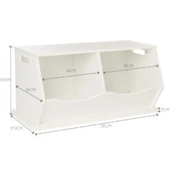 Double Stacking Wooden Toy Storage Trunk, Bright White 9 Double Stacking Wooden Toy Storage Trunk, Bright White -Great Little Trading Co g2287whi 4
