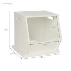 Single Stacking Wooden Toy Storage Trunk, Bright White -Great Little Trading Co g228whi 5