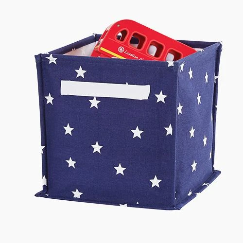 Canvas Storage Cube, Navy Stardust 5 Canvas Storage Cube, Navy Stardust - Image 3