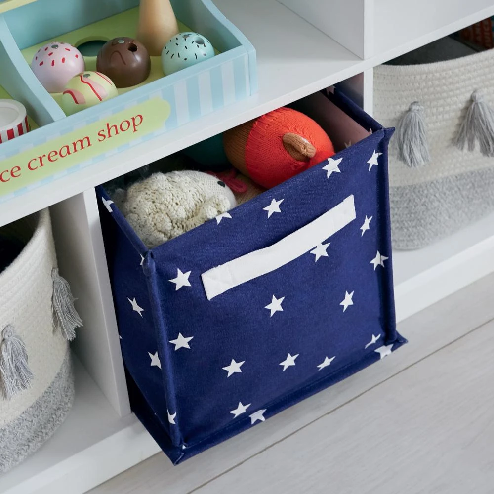 Canvas Storage Cube, Navy Stardust 8 Canvas Storage Cube, Navy Stardust - Image 6