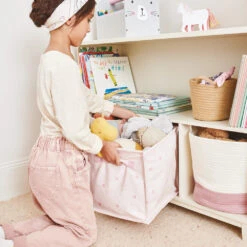 Canvas Storage Cube, Pink Scattered Stars -Great Little Trading Co l0250pss 7