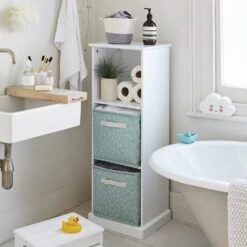 Abbeville Three Cube Storage, White