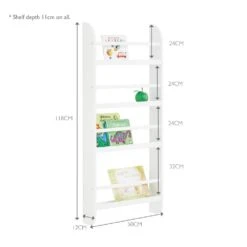 Greenaway Narrow Bookcase, White -Great Little Trading Co l2935 8