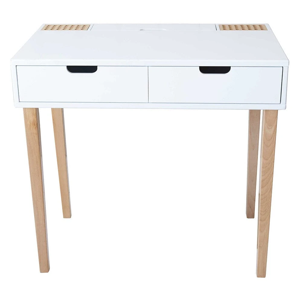 Fleming Study Desk With Drawers & Storage, White 5 Fleming Study Desk With Drawers & Storage, White - Image 3