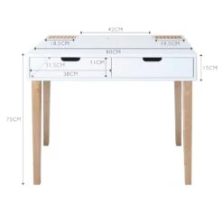 Fleming Study Desk With Drawers & Storage, White 13 Fleming Study Desk With Drawers & Storage, White -Great Little Trading Co l3818 6