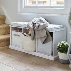 Abbeville Storage Bench, White