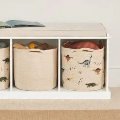 Abbeville Storage Bench Set, White With Natural Cushion -Great Little Trading Co l4622 3