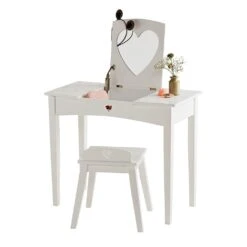 Sweetheart Dressing Table & Stool Set, Pink Hearts -Great Little Trading Co l4645 20