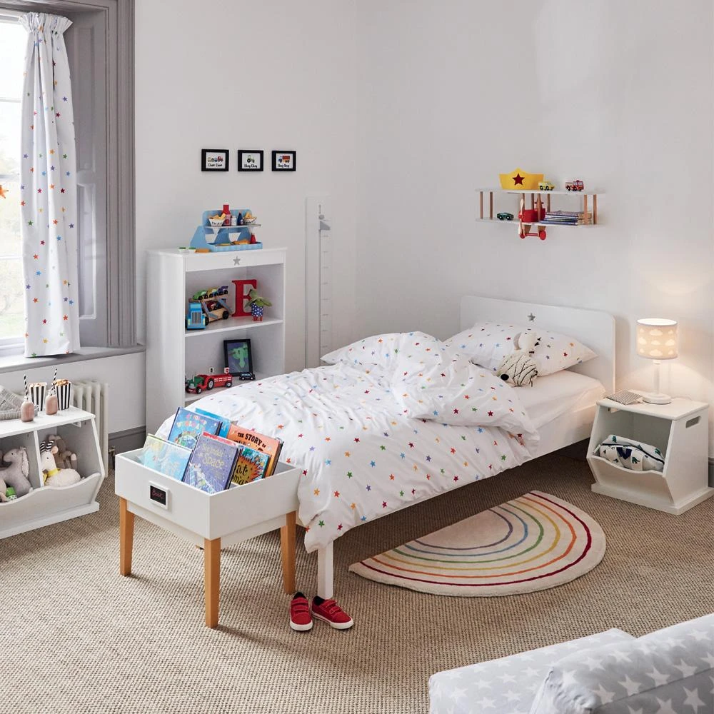 Floating Wooden Bi-Plane Shelf In Red & White 7 Floating Wooden Bi-Plane Shelf In Red & White - Image 5