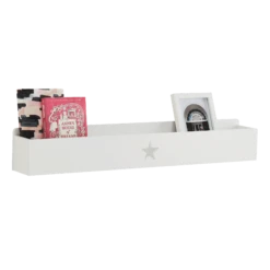 Star Book Ledge Wall Shelf, White