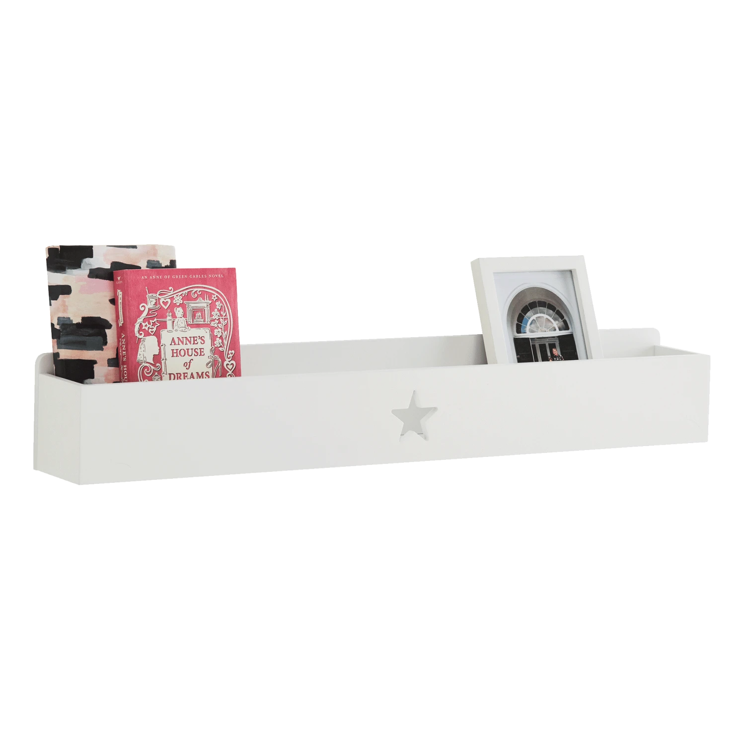 Star Book Ledge Wall Shelf, White 3 Star Book Ledge Wall Shelf, White