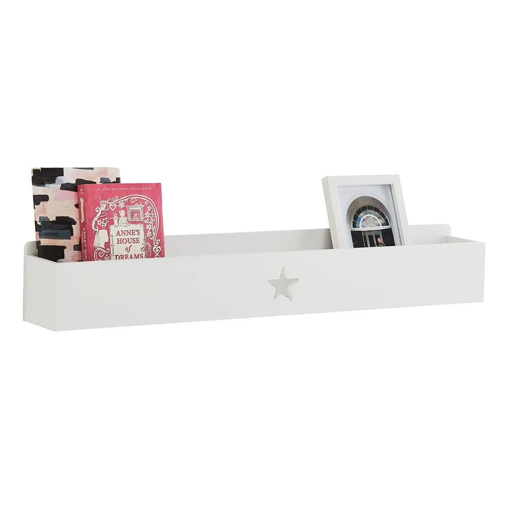 Star Book Ledge Wall Shelf, White 5 Star Book Ledge Wall Shelf, White - Image 3