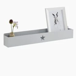 Star Book Ledge Wall Shelf, Grey