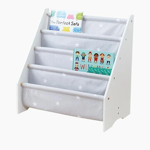 Fabric Sling Bookcase, Grey Stardust 4 Fabric Sling Bookcase, Grey Stardust - Image 2