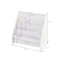 Fabric Sling Bookcase, Grey Stardust 12 Fabric Sling Bookcase, Grey Stardust -Great Little Trading Co l4761 7