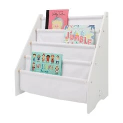 Fabric Sling Bookcase, White -Great Little Trading Co l4762 20