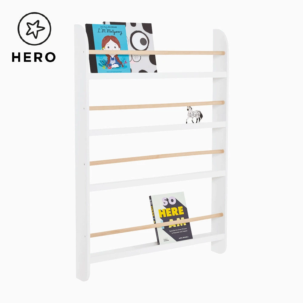 Greenaway Bookcase, White/Natural 4 Greenaway Bookcase, White/Natural - Image 2